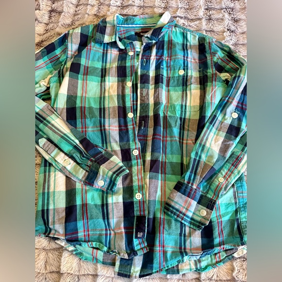 2/$30 - Boys Plaid Flannel Button Up Shirt - Picture 2 of 6